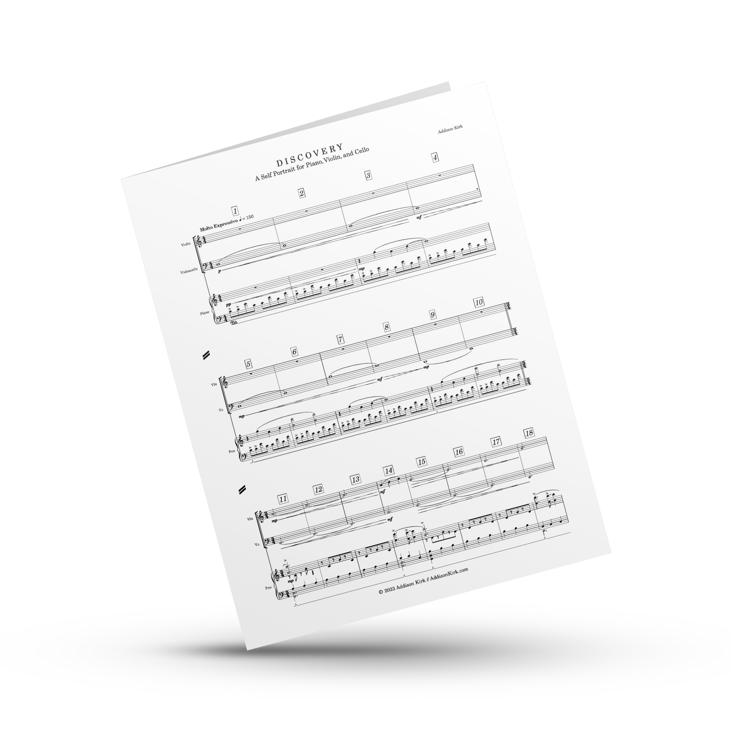 [Score & Parts] Discovery (A Self Portrait for Violin, Cello and Piano)